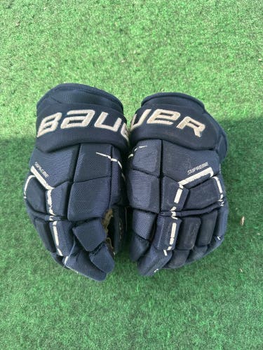 Blue Senior Bauer Supreme 3S Pro Gloves 14" (Used)