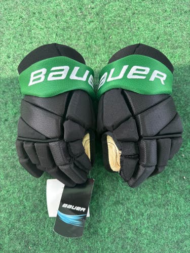 Black & Green Junior Bauer Nexus Team Gloves 12" (New) Shamrocks
