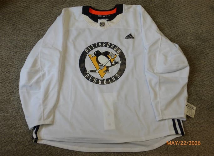 NHL PITTSBURGH PENGUINS TEAM ISSUED White Goalie Cut Men's Adidas Jersey (New)