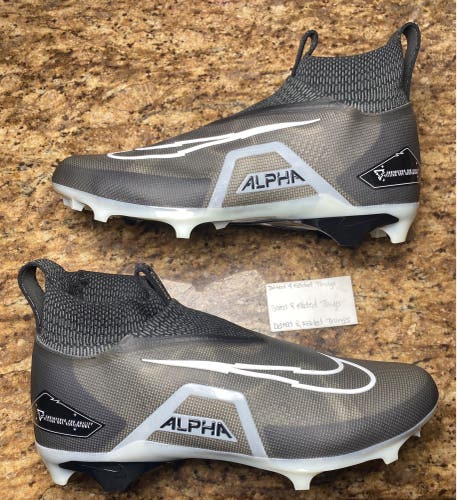 Men Size 16 Wide Nike Alpha Menace Elite 3 Football Cleats Black  DH1350-001