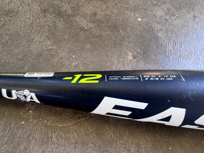 2022 Easton ADV1 Composite USABat Certified Bat (-12) 17 oz 29" (Used)