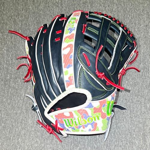 Wilson A2K MH23GM 12.75” RHT Outfield Glove w/ SuperSnakeSkin Navy/Camo/Red