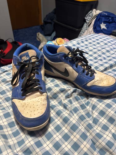 Blue Men's Size M 12.0 (W 13.0) Adult Nike Air Jordan Low Top Molded Cleats (Used)
