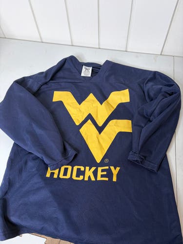 West Virginia University (WVU) Blue Large/Extra Large Boys Troy Lee Designs Jersey (Used)
