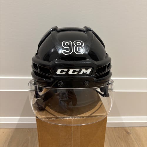 Black Toronto Maple Leafs Medium CCM Super Tacks X Helmet Pro Stock (Used)