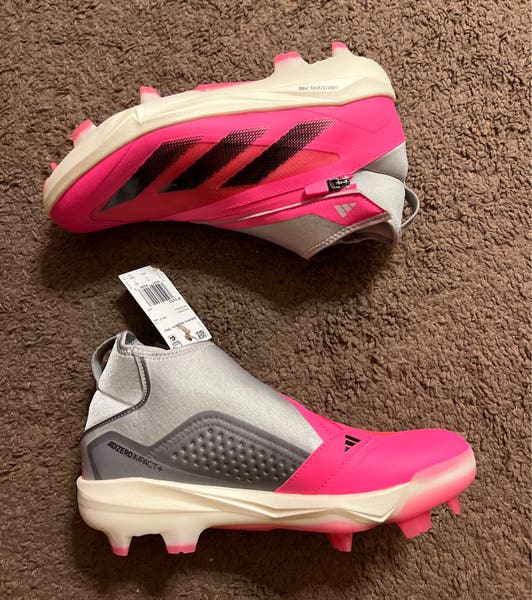 Adidas Adizero‎ Impact+ TPU BSB Men\'s 8.5 / 10 Baseball Cleats Molded Pink Grey Amazon.com | adidas Mens Adizero Impact+ TPU BSB Baseball  main image 3