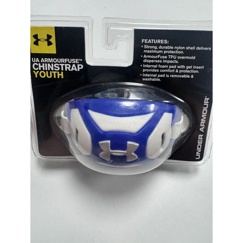 Under Armour ArmourFuse Youth Football Chin Strap Blue White New