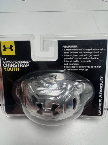 Under Armour ArmourChrome Youth Football Chin Strap Chrome New