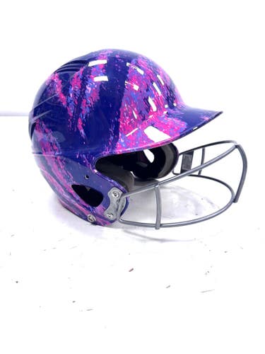Used Adidas 7-7 5/8 Batting Helmet w/Mask Purple LG 11860-S000313246