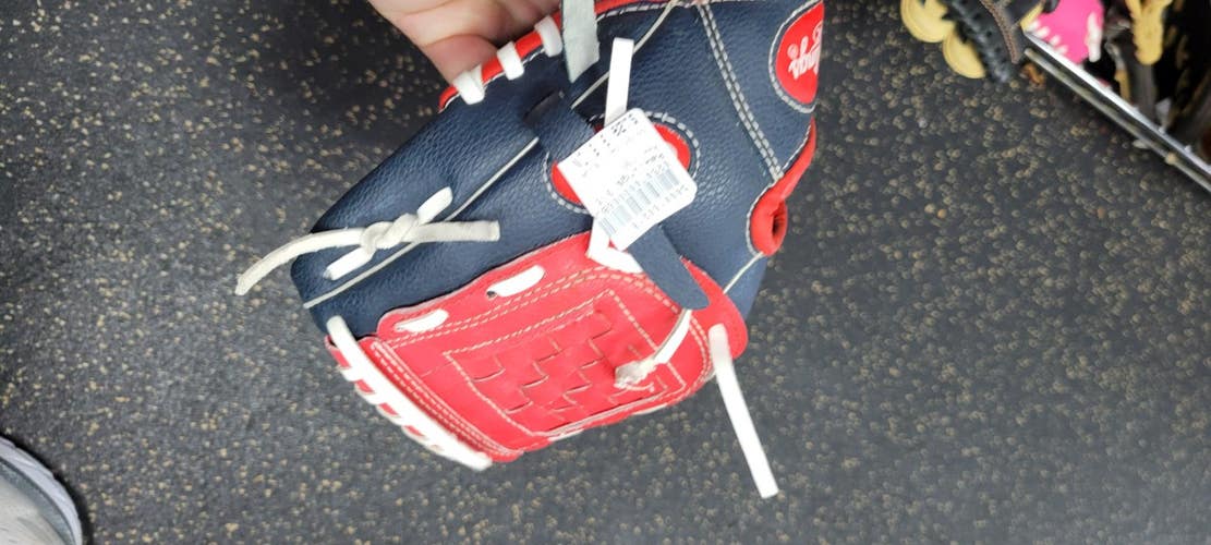 Used Rawlings 9.5 BB/SB Glove RH Throw Navy Blue 9 1/2" 11497-S000160218