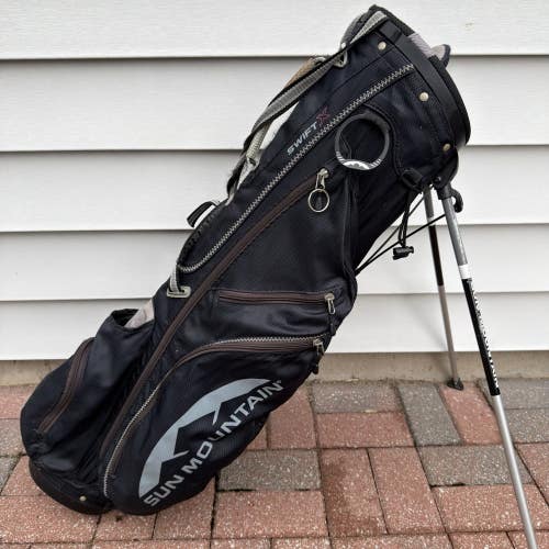 Sun Mountain Swift X Golf Stand Carry Bag 2 Way Lightweight Black Gray