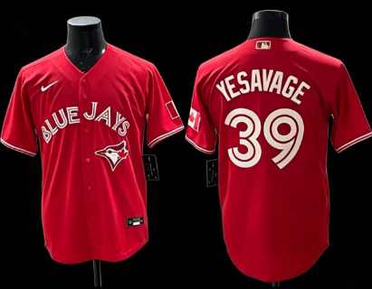 Toronto Blue Jays Canada Day Red 50th Patch Yesavage Jersey