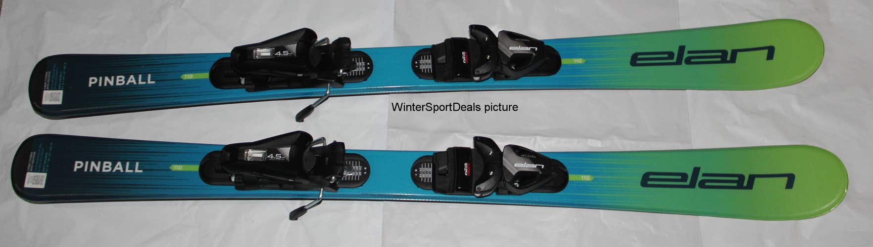 NEW 2027 Elan 110cm Pinball junior skis with EL 4.5 GW size adjustable Bindings set