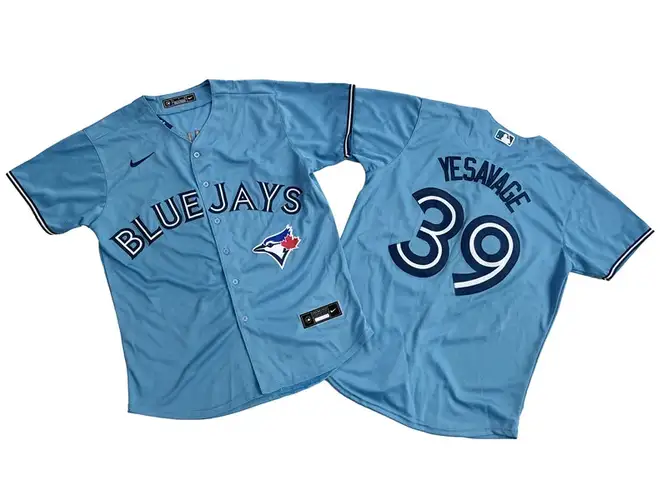 Toronto Blue Jays Baby Blue 50th Patch Yesavage Jersey