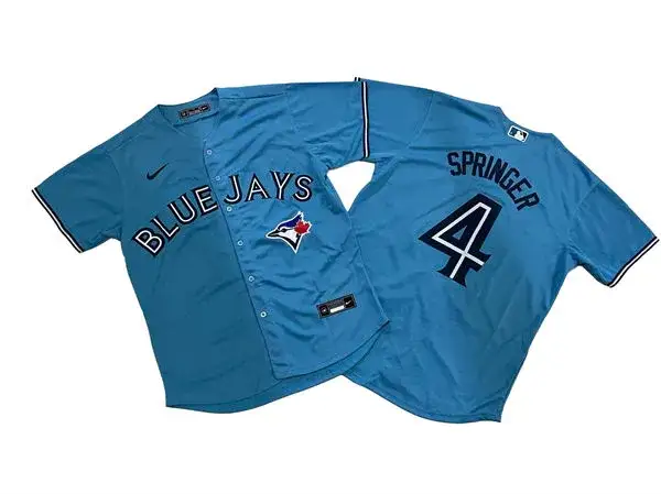 Toronto Blue Jays Baby Blue 50th Patch Springer Jersey