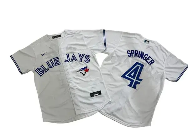 Toronto Blue Jays White 50th Patch Springer Jersey