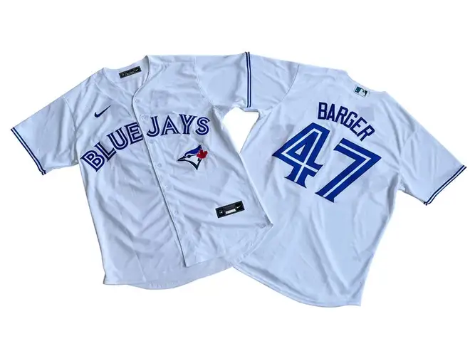 Toronto Blue Jays White 50th Patch Barger Jersey