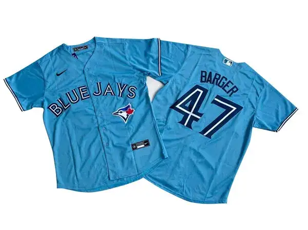 Toronto Blue Jays Baby Blue 50th Patch Barger Jersey