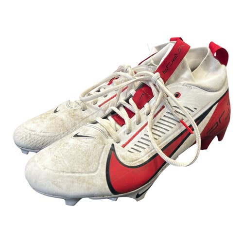 Used Nike VAPOR CLEATS Adult FB Cleats White And Red Senior 9.5 11450-S000526201