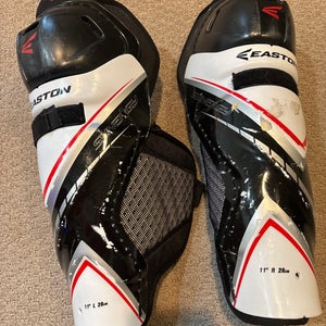 Easton Synergy 40 Junior Hockey Shin Guards 11” 28cm Pair White/Black
