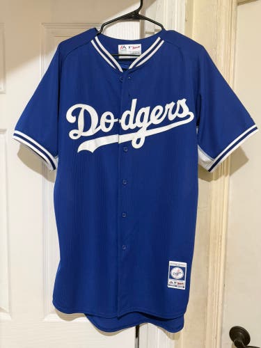 NWT LA Dodgers Majestic Cool Base Alternate Jersey, Navy Blue, Size 44 (L/XL)