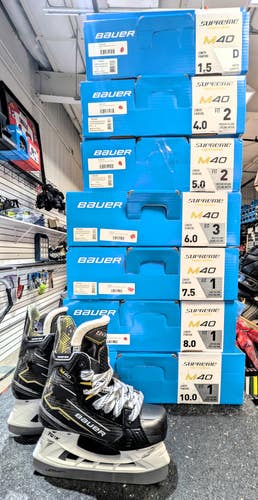 NEW Bauer Supreme M40 Hockey Skates, Size INT 5.0 Fit 2