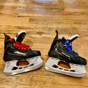 Black 2024 Bauer Supreme M5 Pro Hockey Skates Extra Wide Width Pro Stock Size 1 (Used)