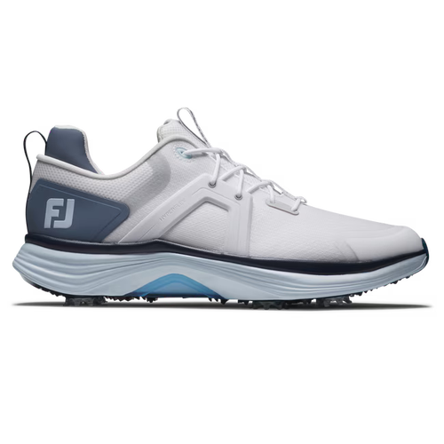 FootJoy Men's HyperFlex Golf Shoe- White/Slate/Blue - 9.5W