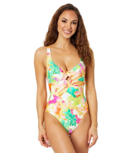 Seafolly Wonderland Swimsuits Womens 4 Fuchsia Ros Twist Front One Piece GBO2908