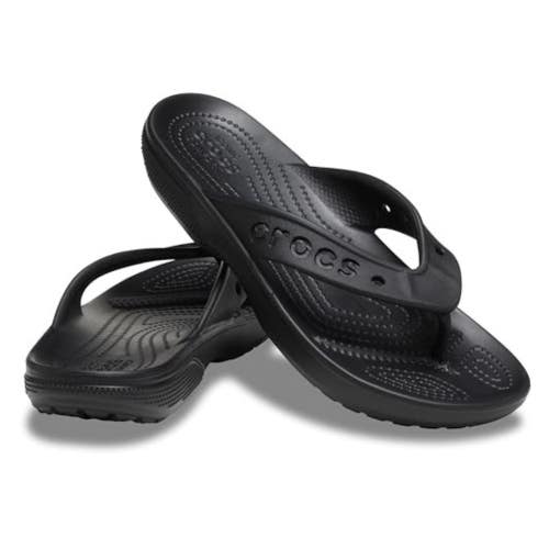 Crocs Via Flip Flop 210120 Unisex M9/W11 Black Slip On Thong Sandals GBO2879