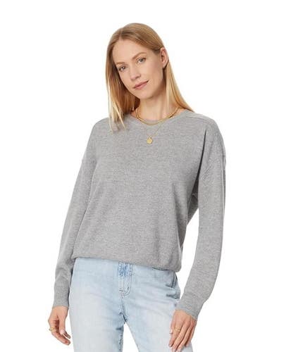 Madewell Hayes Sweater Women's XS Grey Mouline Knit Merino Wool Pullover GBO3327