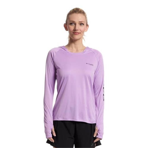 Columbia PFG Tidal Tee Hoodie Womens Small Purple Omni Wick Quick Drying GBO2876