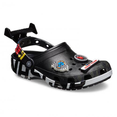 Crocs Nascar Classic 209474-001 Clogs Mens 10 M Black White Casual Shoes GBO2926