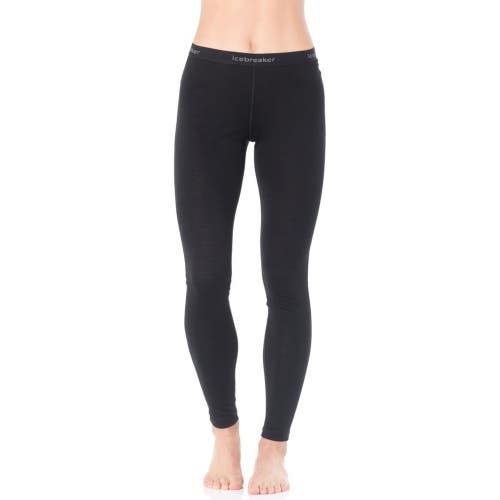 Icebreaker 200 Oasis Leggings Womens Medium Black Merino Wool Skinny Leg GBO3247