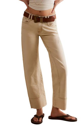 Free People We The Free Risk Taker Jeans Women's 31 Ecru Denim Mid Rise GBO3320