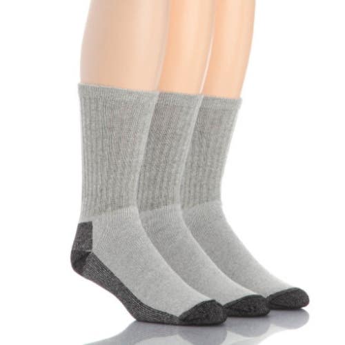 Wigwam At Work Crew Cut Socks Men's Large Gray Stretch Midweight 3-Pack GBO2809