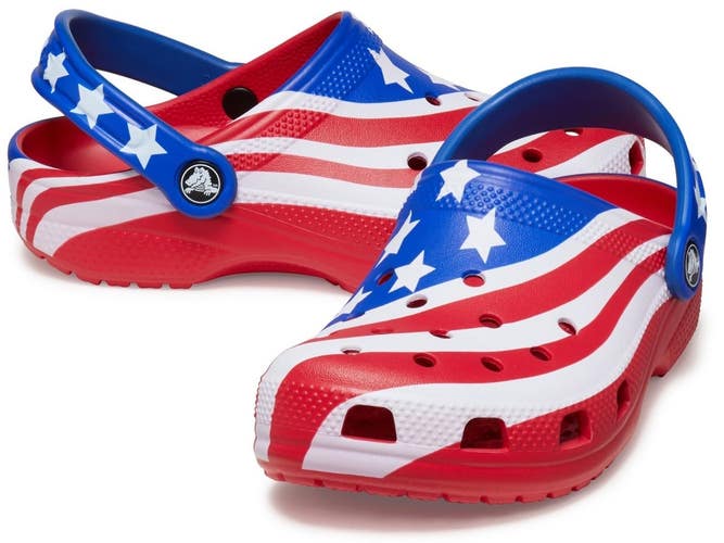 Crocs Classic American Flag 208840-90H Clogs Toddler 8M Red Casual Shoes GBO2924