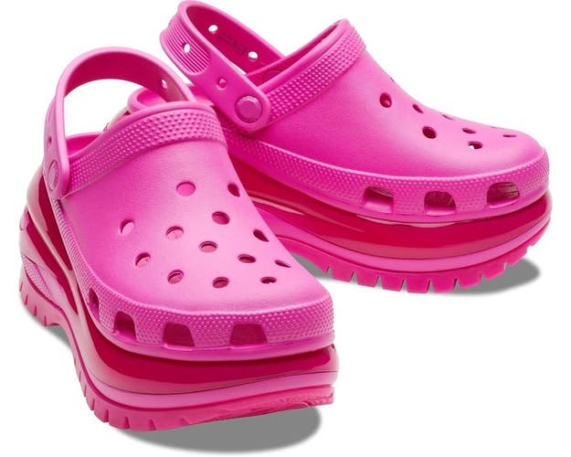 Crocs Mega Crush 207988-6UB Clog Unisex M3/W5 Pink Slip On Casual Shoes ZOGG2976