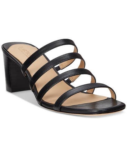 Lauren Ralph Lauren Kimmie Sandals Women's US 7 B Black Leather Strappy ZOGG3078