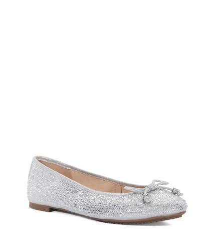 Dune London Hallis Ballet Flats Women's 6B Silver Bow Detail Slip On ZOGG3062