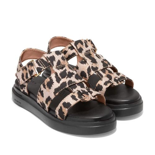Cole Haan Grandpro Rally Fisherman Sandals Women's 6.5 B Brown Leopard ZOGG3142
