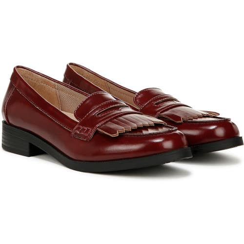 LifeStride Santana Loafers Womens 8.5 W Pinot Red Moc Toe Slip On Shoes ZOGG3116