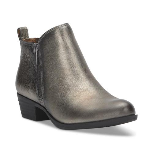 Lucky Brand Basel Boots Women's 6B Pewter Metallic Leather Ankle Bootie ZOGG3135