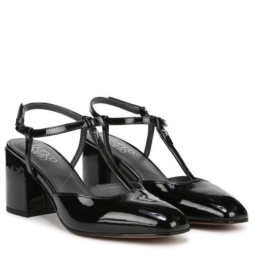 Franco Sarto Tasha Sandal Women's US 10 M Black Patent Ankle Strap Heel ZOGG3065