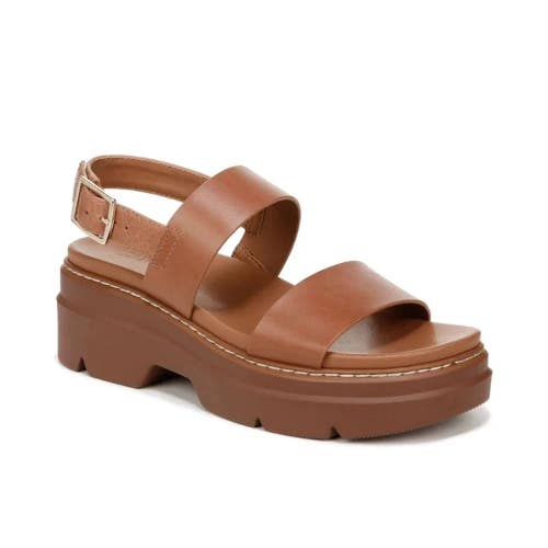 Naturalizer Darry Sandals Women's US 12 Brown Leather Platform Strappy RHS9206