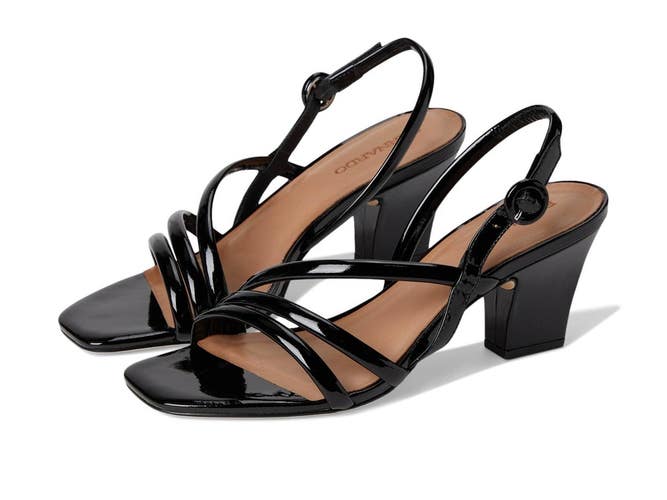 Bernardo Naples Dress Sandals Women 6.5 B Black Patent Leather Slingback RHS9208