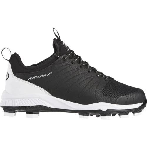 Rawlings Roster 174931 Men's US 8 Black White Lace Up Baseball Cleats Hawk2888