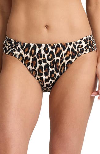 Tommy Bahama Island Cays Bikini Bottom Women Small Brown Leopard Hipster JZZ1370