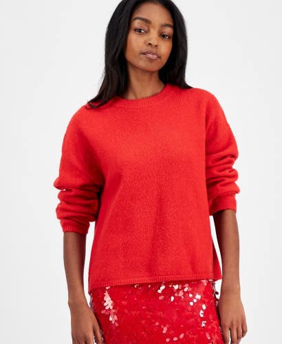 Astr the Label Bowie Sweater Women XL Red Wool Long Sleeve Round Neck Cozy PALL1