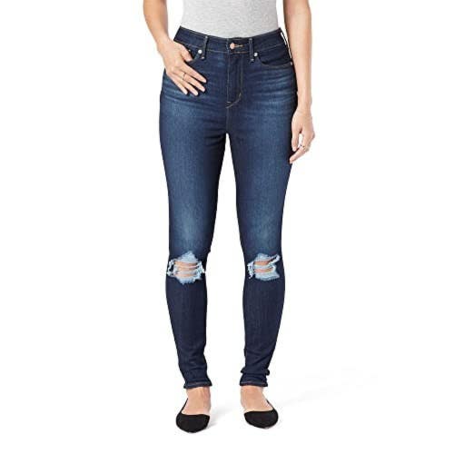 Levi Strauss Signature Gold Jeans Women's 35 Blue Distressed Skinny Leg JZZ1357